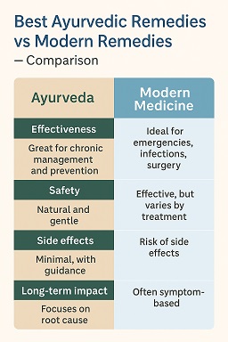 Best Ayurvedic Remedies vs Modern Remedies — Comparison