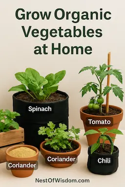 Grow Organic Vegetables at Home – Balcony Plants like Spinach, Tomato, Coriander, Mint