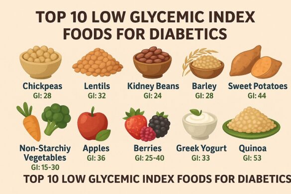Top 10 Low Glycemic index foods for diabetics