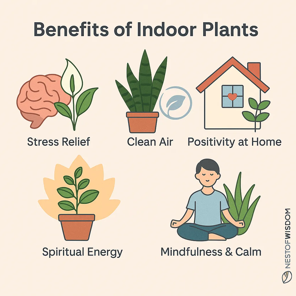 Best Indoor Plants for Positive Energy benefits stress relief clean air positivity spiritual energy mindfulness