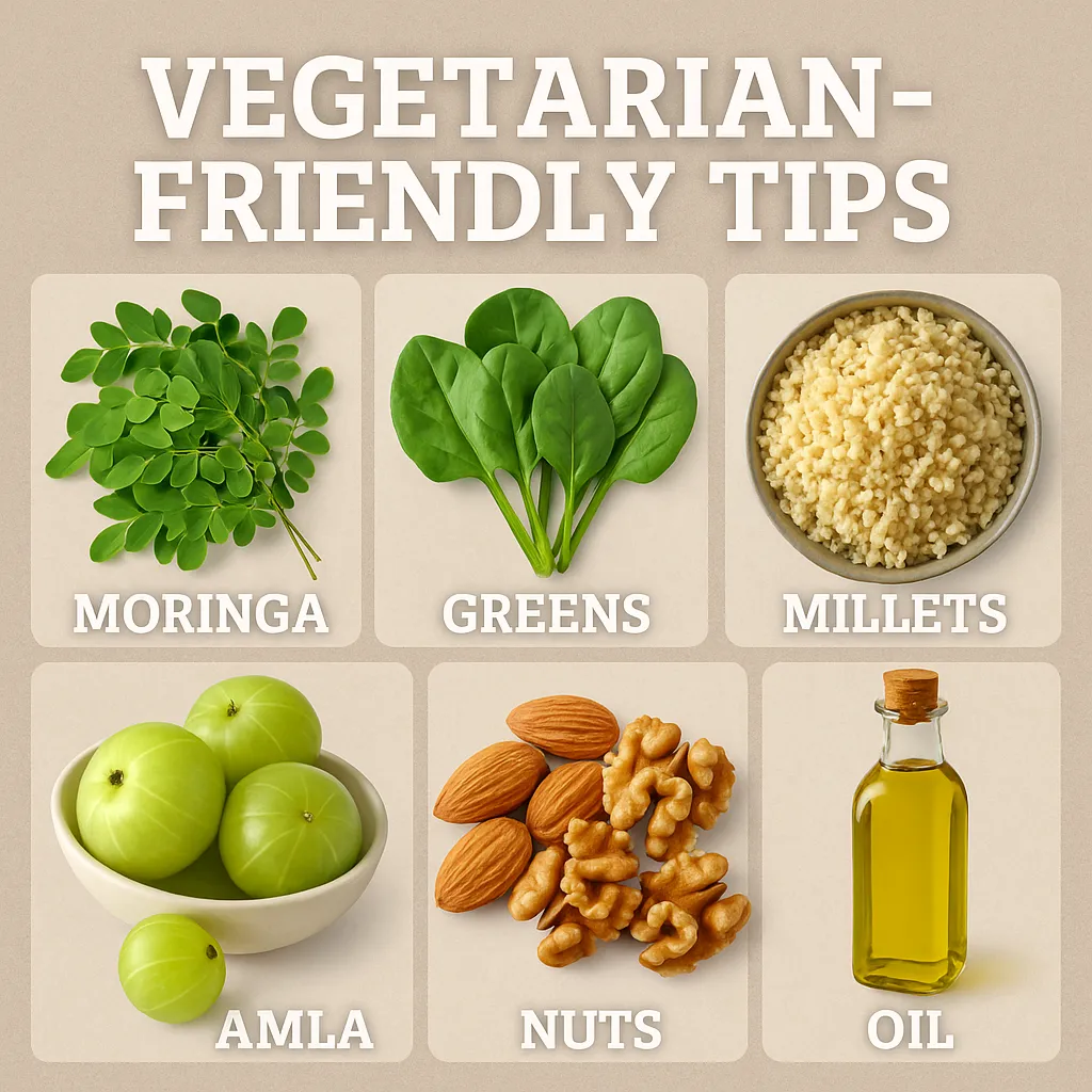 Brain-Boosting MIND Diet vegetarian tips with moringa greens millets amla nuts and healthy oils