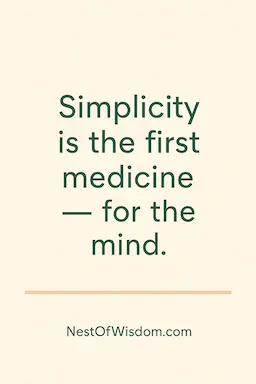 Quote image saying Cleanliness is the first medicine for the mind – decluttering message