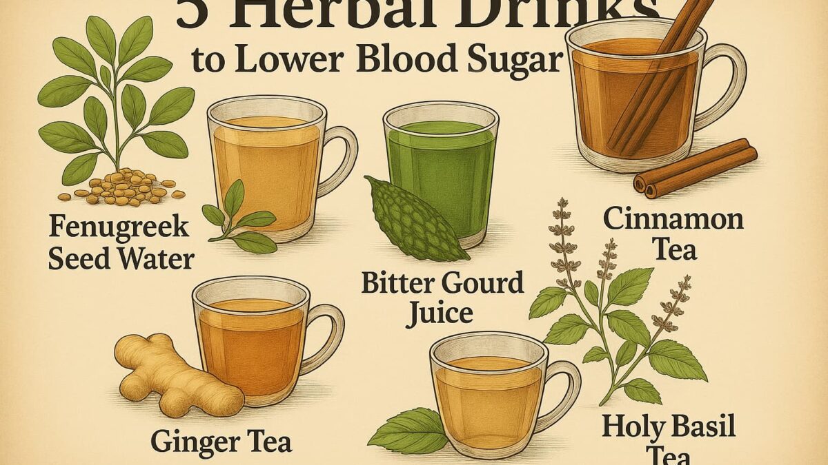 🌿 5 Powerful Herbal Drinks to Lower Blood Sugar Naturally (Diabetic-Friendly)