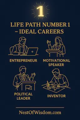 Career options for Life Path Number 1 – entrepreneur, speaker, inventor, manager roles