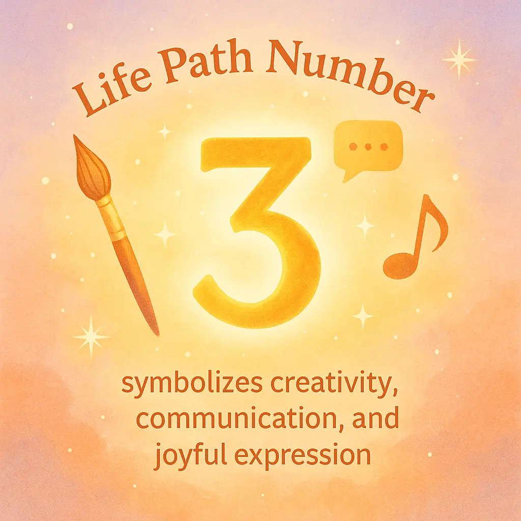Life Path Number 3 symbolizes creativity, communication, and joyful expression