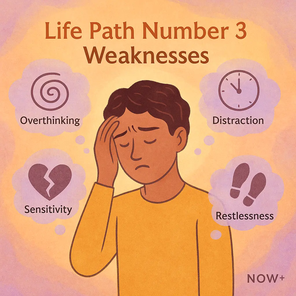 Life Path Number 3 weaknesses – overthinking, distraction, sensitivity, and restlessness