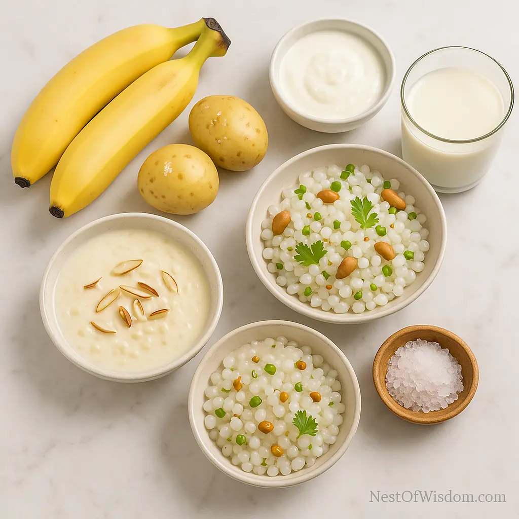 Sabudana khichdi, kheer, bananas, potatoes, curd and milk—permissible foods for Monday Fasting Somvar Vrat