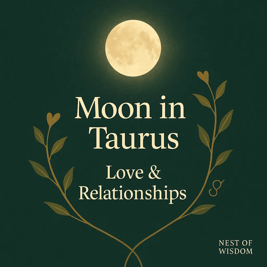 Moon in Taurus love and relationships – steady devotion, intertwined vines under moonlight