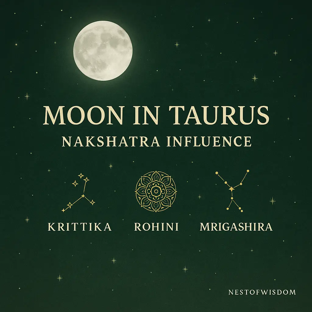 Moon in Taurus nakshatra influence – Krittika, Rohini, Mrigashira