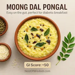 Moong Dal Pongal – Low glycemic index South Indian breakfast made with yellow lentils and spices