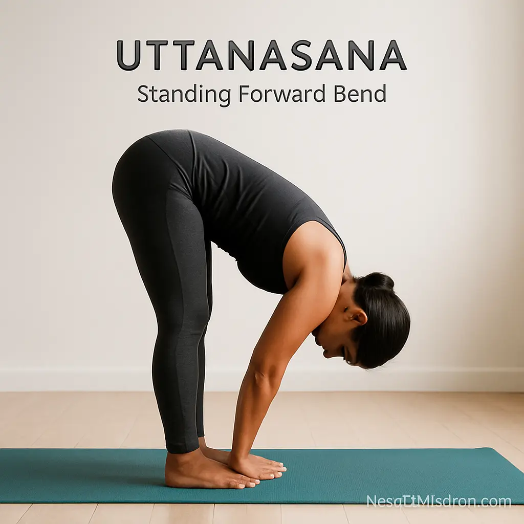 Uttanasana Standing Forward Bend calms the mind for stress relief