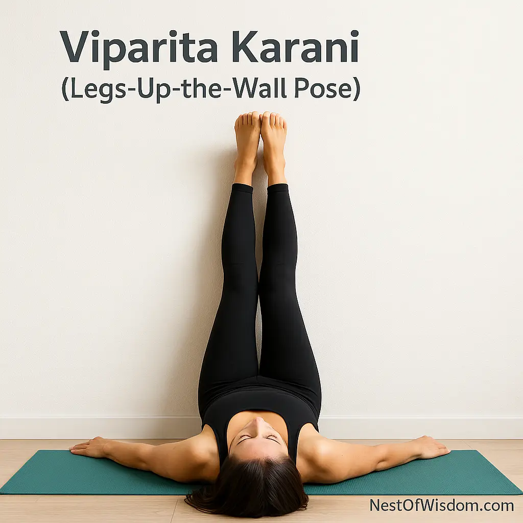 Viparita Karani Legs-Up-the-Wall restorative pose for stress relief