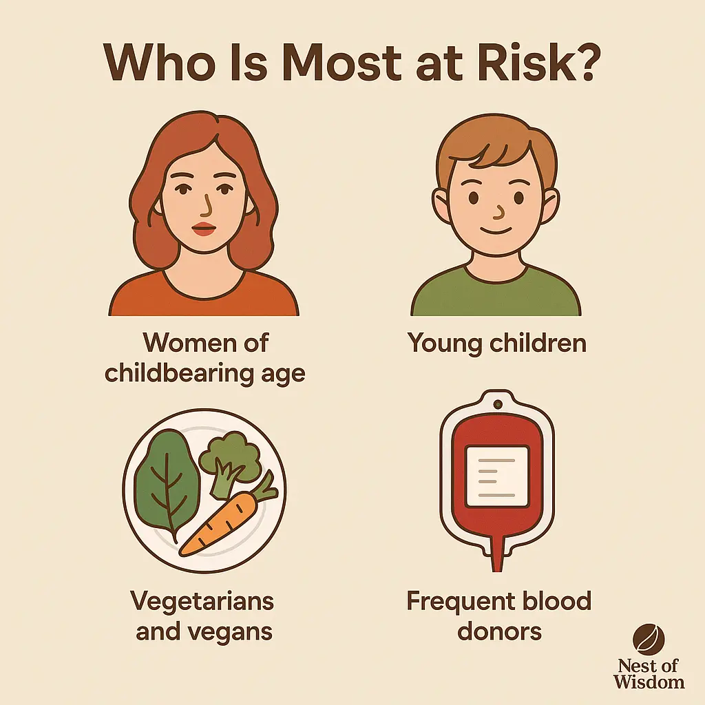 Iron deficiency – high-risk groups and vulnerable populations