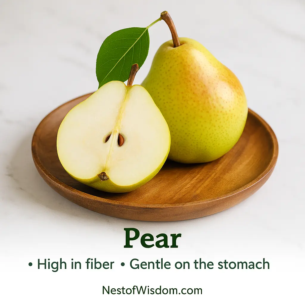 High-Fiber Foods for Constipation Relief – Pear (Sabarjili Pazham)