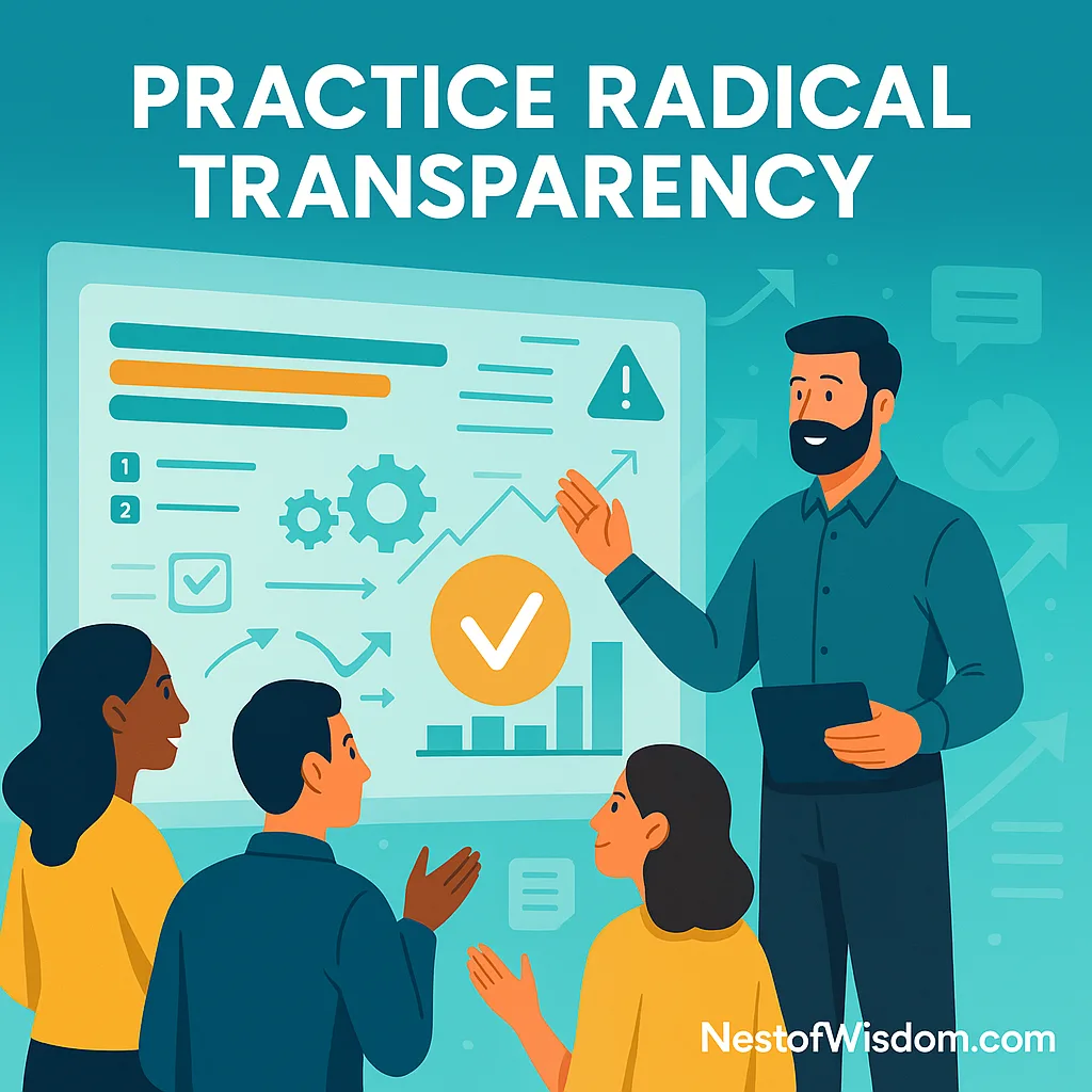 Practice Radical Transparency – delivery manager presenting live project metrics to team