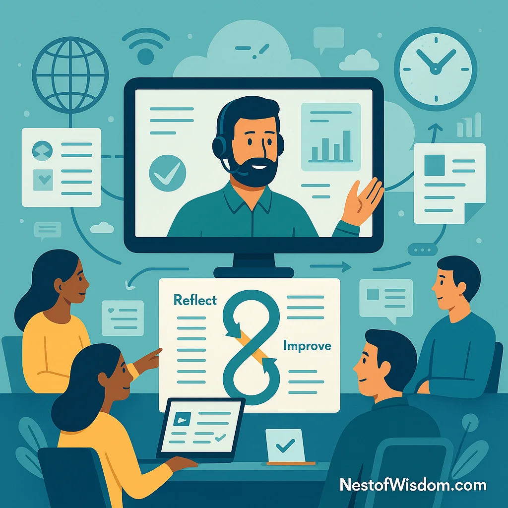 Scale Remote Collaboration – delivery manager leading virtual team meeting across time zones