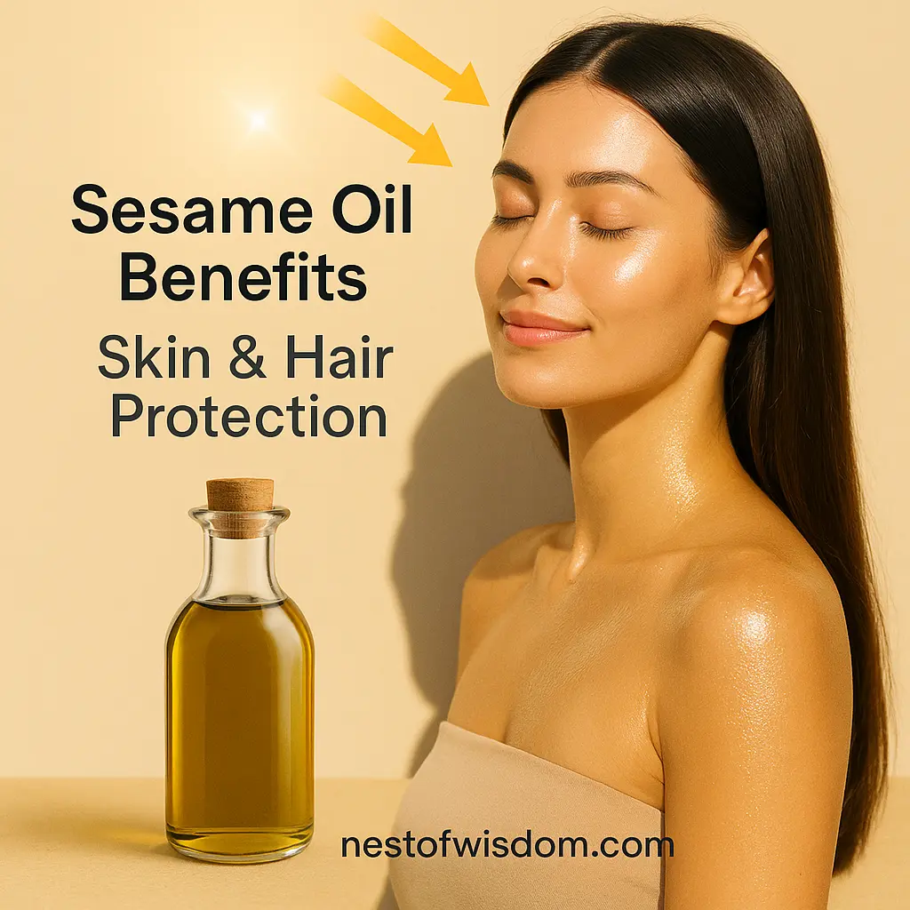 Sesame Oil Benefits for Glowing Skin and Shiny Hair with UV Protection