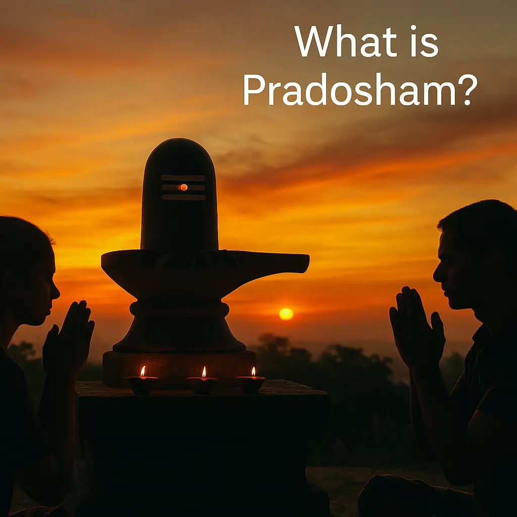 Pradosham Fasting – Devotees praying to Shiva Lingam at sunset