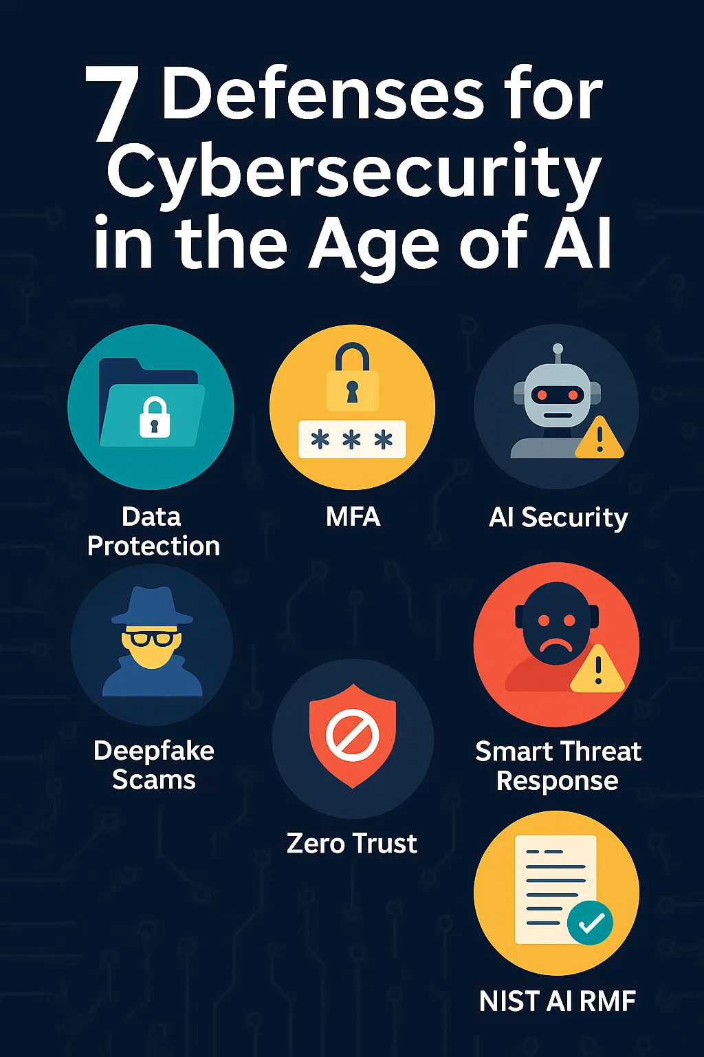 7 Defenses for Cybersecurity in the Age of AI – infographic