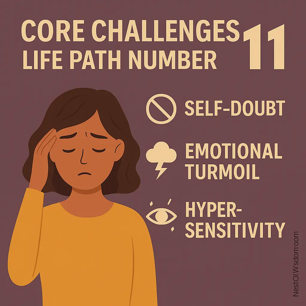 Core Challenges of Life Path Number 11 – Self-Doubt, Emotional Turmoil, Hypersensitivity