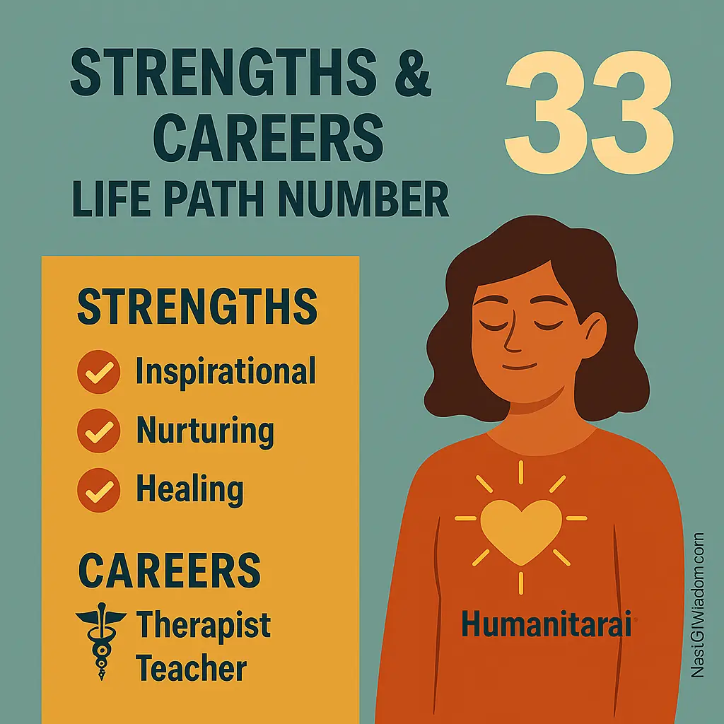 Strengths and Careers of Life Path Number 33 – Compassion, Inspiration, Healing; Teacher, Spiritual Guide, Artist, Counselor