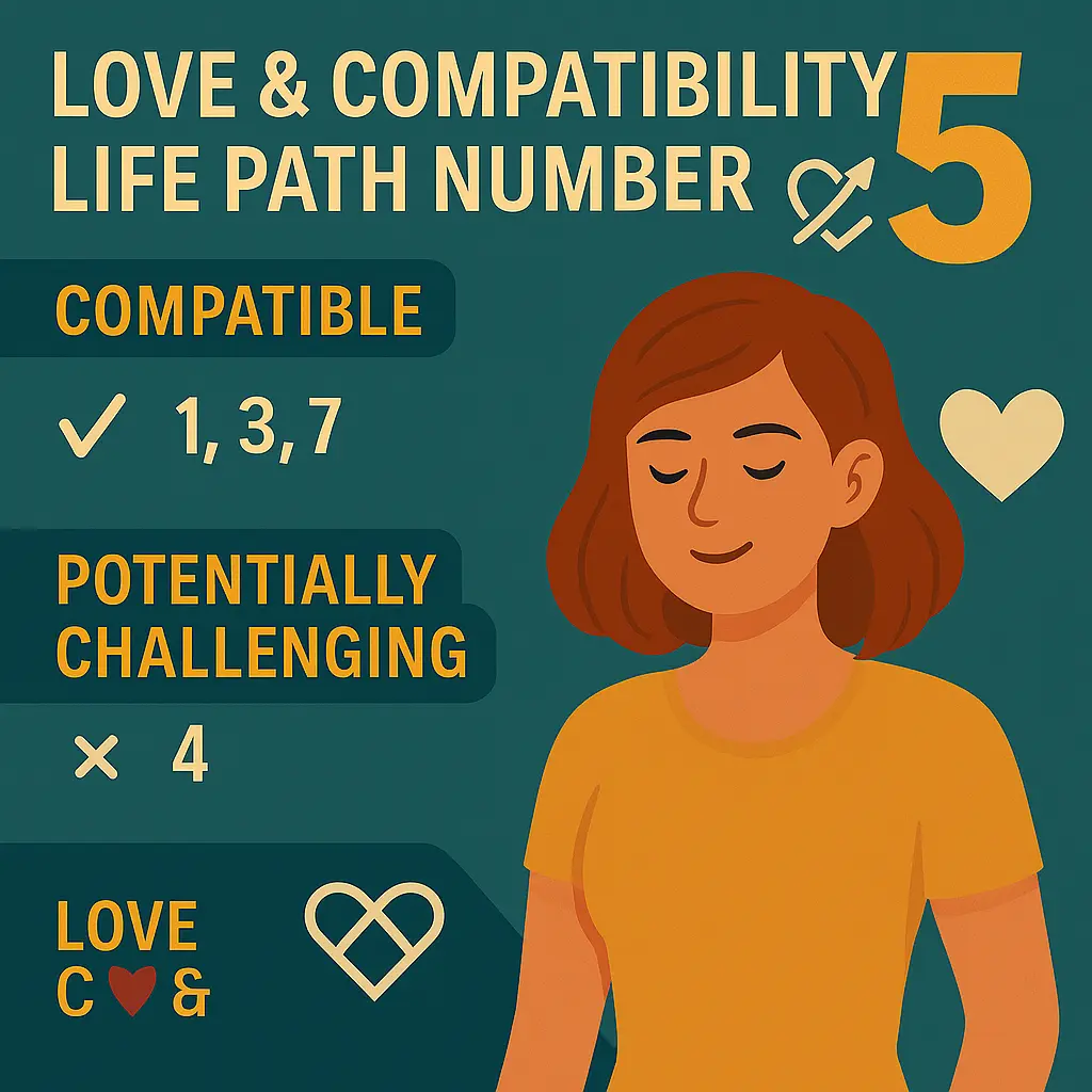 Life Path Number 5 love and compatibility — freedom in love, trust, balance, passion