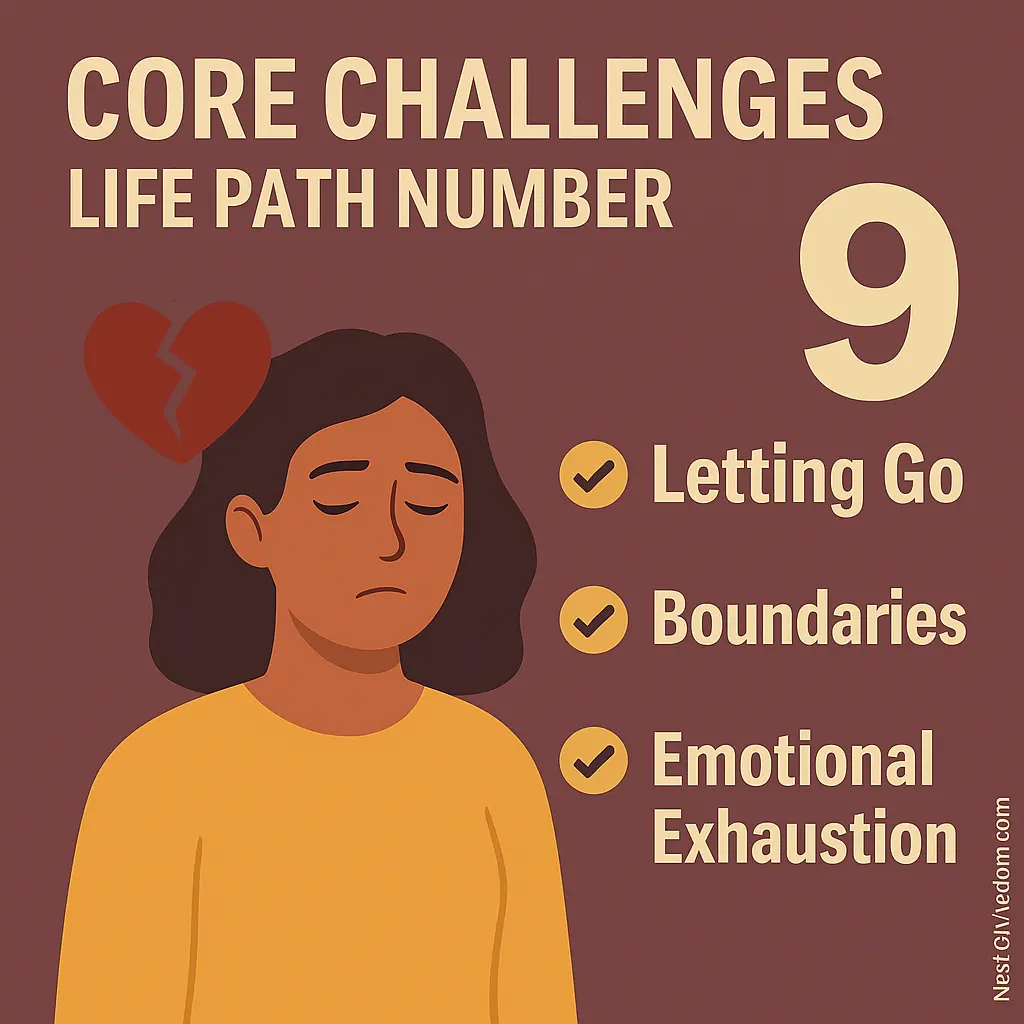 Core Challenges of Life Path Number 9 – Letting Go, Boundaries, Emotional Exhaustion
